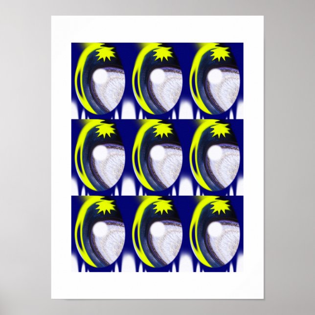 Måne och stjärnor konst poster (Framsidan)