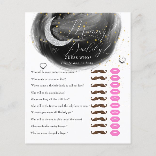 Måne och stjärnor | Mamma pappa | Barnstödsspel (Framsida)