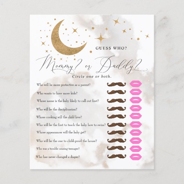 Måne och stjärnor | Mamma pappa | Barnstödsspel (Framsida)