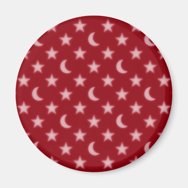 Måne och stjärnor mönster magnet (Framsidan)