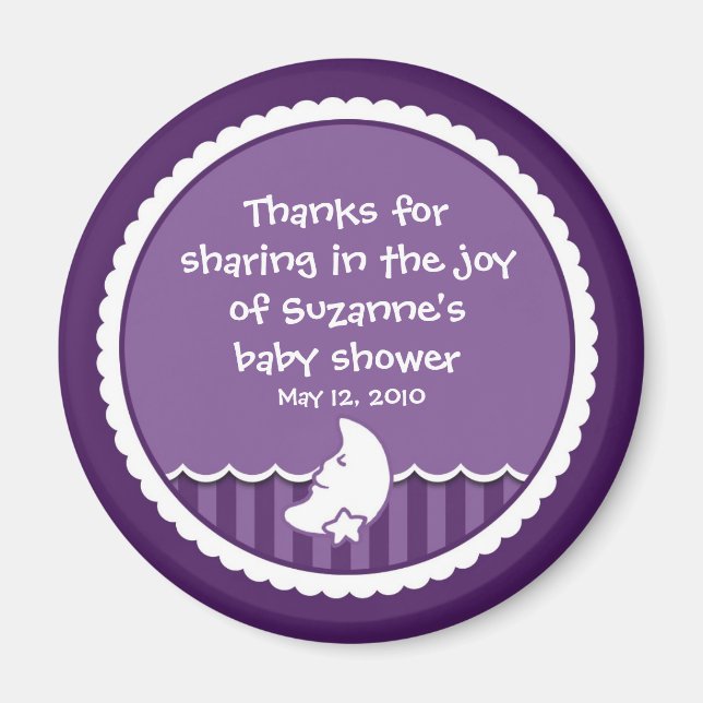 Måne och stjärnor (mörkens lila) magnet (Framsidan)