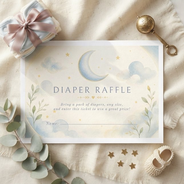 Måne och stjärnor över månen Baby Shower Tilläggskort (Skapare uppladdad)
