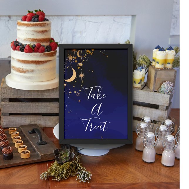 Måne och stjärnor poster med ett varningstecken (Skapare uppladdad)