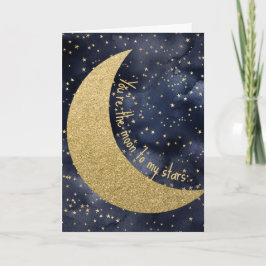 Måne och stjärnor romantisk kärlek helgkort