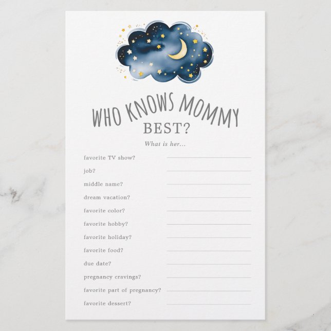 Måne och stjärnor som känner till bästa trivialspe flygblad (Framsidan)