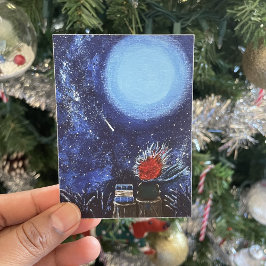 Måne och stjärnor som målar flottans blå läsning f poster