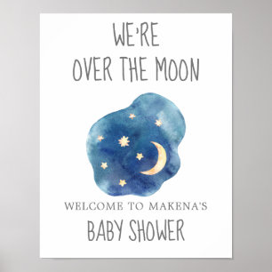 Måne och stjärnor Vi är över Måne VälkomstPoster Poster