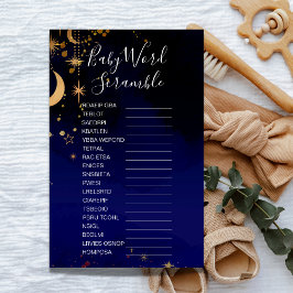 Måne och stjärntemat baby ord-scrampspel