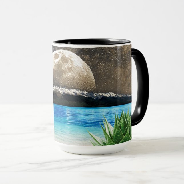 Måne och strand mugg (Framsida höger)