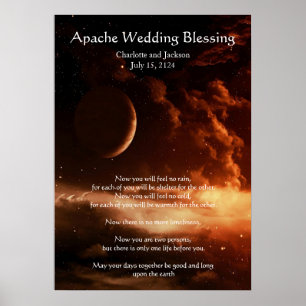 Måne och universum för Apache bröllopvälsignelse Poster