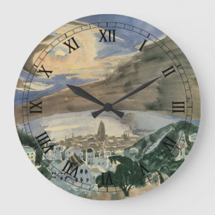 Måne över Barcelona av Walter Gramatte Stor Klocka