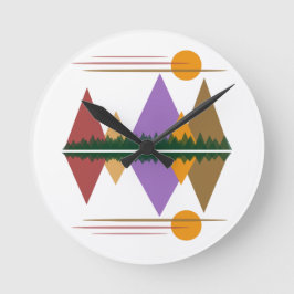 Måne över bergen nr 4 rund klocka