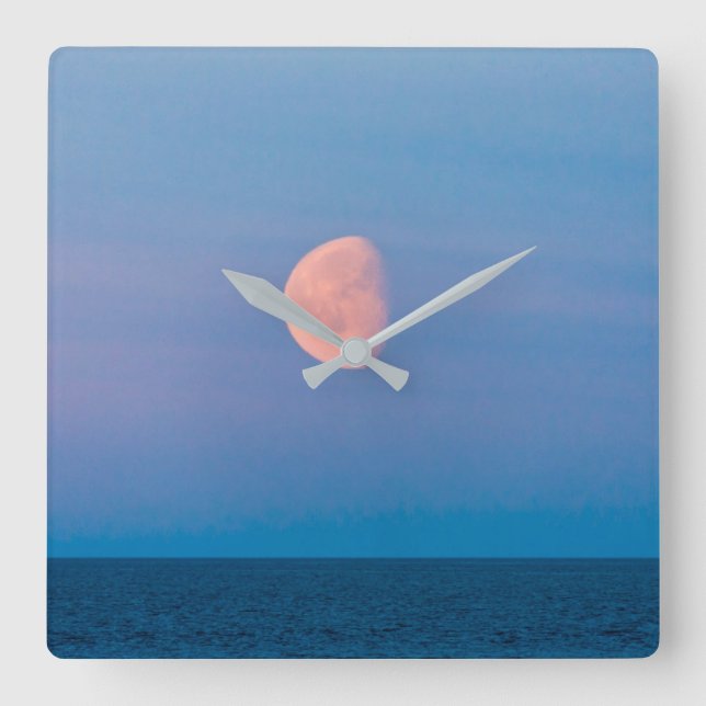 Måne över Berings hav | Ryssland Fjärran östern Fyrkantig Klocka (Framsida)