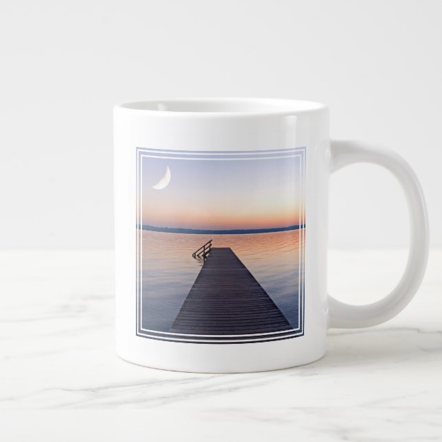 Måne över Buscharner-fotbron | Starnberg Sjö Jumbo Mugg (Höger)