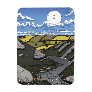 Måne över dalen magnet