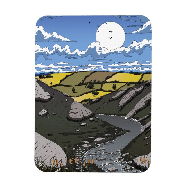 Måne över dalen magnet (Vertikal)