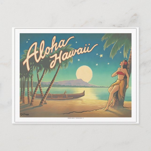 Måne Över Diamanthuvud Helg Vykort (Framsida)