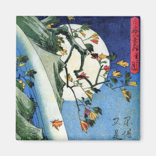 Måne över ett vattenfall, Hiroshige, Ukiyo-e Magnet