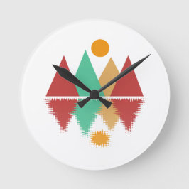 Måne över fyra toppar #2 rund klocka