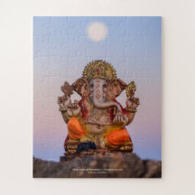 Måne Over Ganeshji, 16x20 Jigszawa Puzzle 2