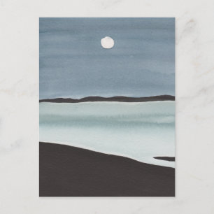 Måne över havet vykort