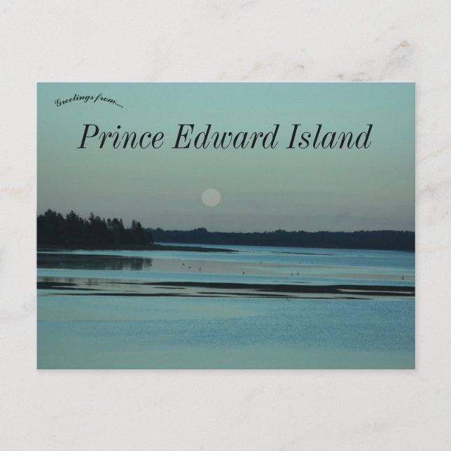 Måne Over Herons Charlottetown PEI Kanada Vykort (Framsida)