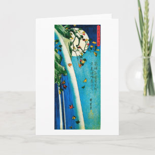 Måne över konst för vattenfallHiroshige japan Kort