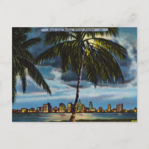 Måne över Miami Florida Vykort