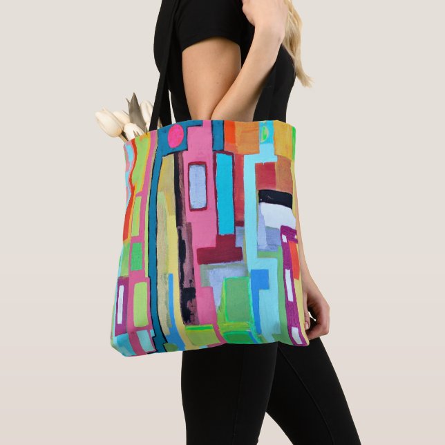 Måne Over Miami Tote Bag Tygkasse (Närbild)