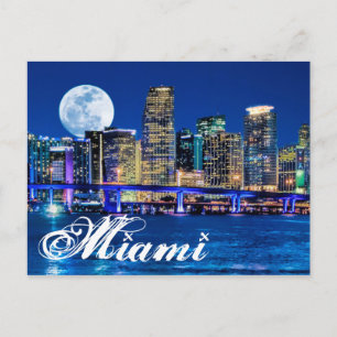 MÅNE ÖVER MIAMI. VYKORT