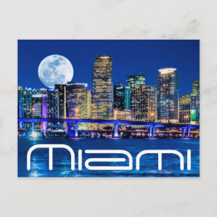 MÅNE ÖVER MIAMI. VYKORT