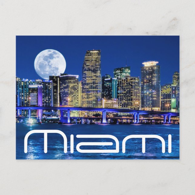 MÅNE ÖVER MIAMI. VYKORT (Framsida)