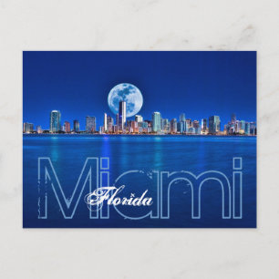 MÅNE ÖVER MIAMI. VYKORT