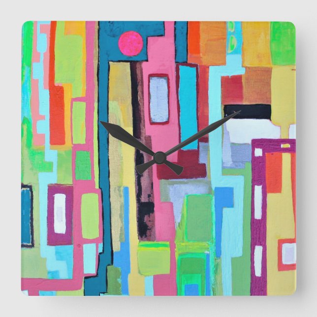 Måne över Miami Wall Clock Fyrkantig Klocka (Framsida)