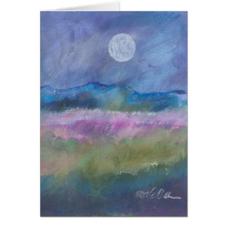 Måne över ökenfält hälsningskort