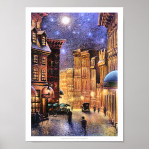 Måne over Old City Poster