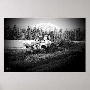 Måne över rost poster