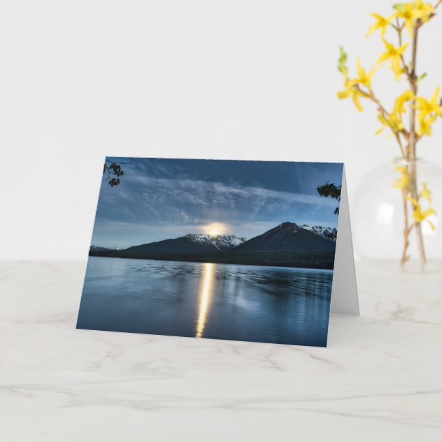 Måne över Sjö-kortet Kort (Gul blomma)