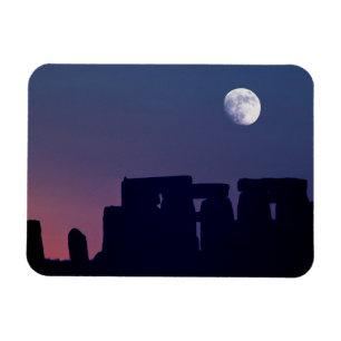 Måne over Stonehenge Wiltshire, England Magnet