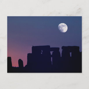 Måne över Stonehenge   Wiltshire, England Vykort