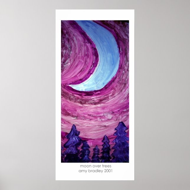 måne över träd poster (Framsidan)
