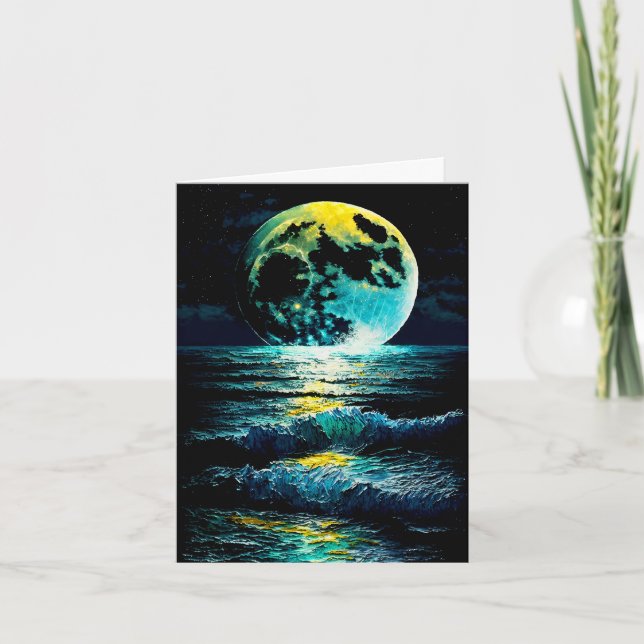 Måne över Vatten Kort (Framsida)