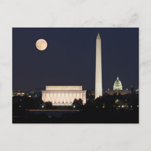 Måne över Washington DC Vykort