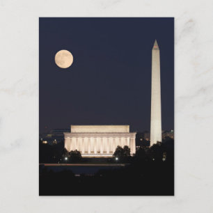 Måne över Washington DC Vykort