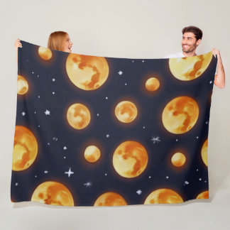 Måne på mönster Fleece Blanket