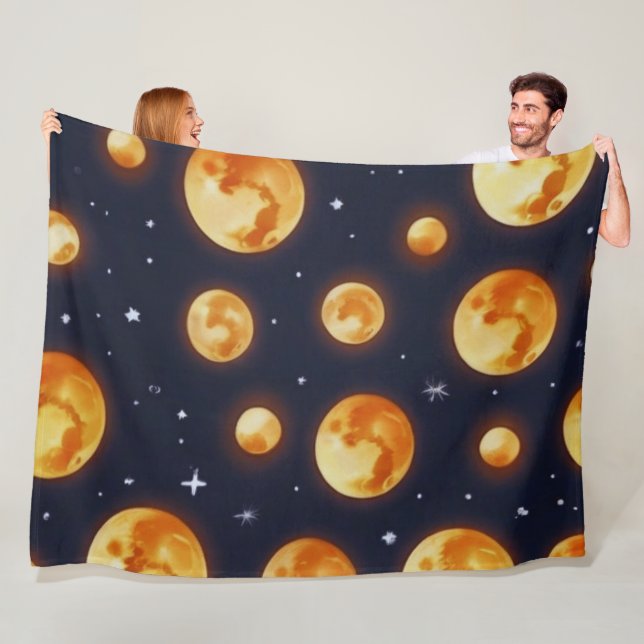 Måne på mönster Fleece Blanket (På plats)