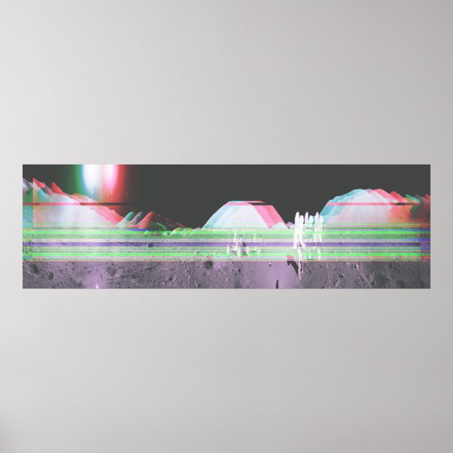 Måne Panorama Apollo 17 Glitch (Taller) Poster (Framsidan)