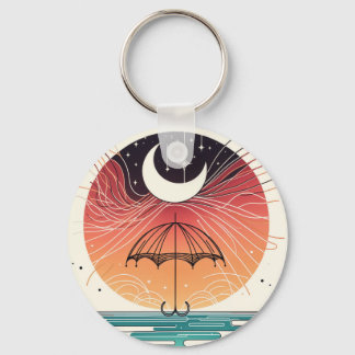Måne & Parbrella Dream Charm Mini Boho Art Nyckelring