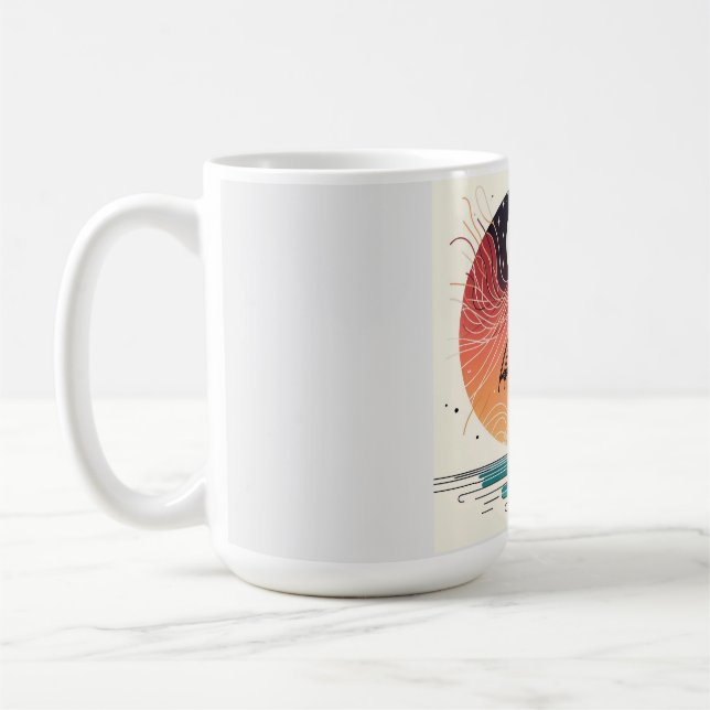Måne & Parbrella Surreal Boho Line Kaffemugg (Vänster)