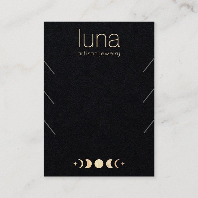 Måne Phase 3 Visning Holder i Necklace Bracelet Visitkort (Framsida)